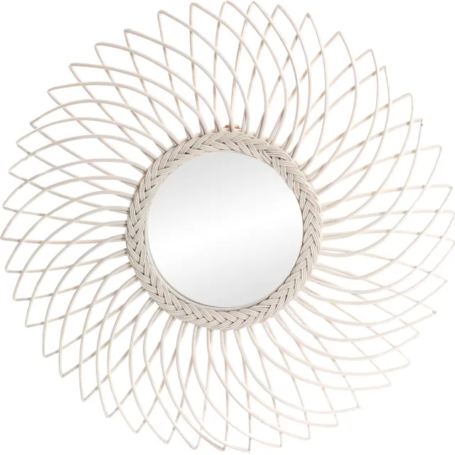 Canal Living Sunshine ronde spiegel - Ø80 cm - Wandspiegel - Spiegel Ø35 cm - Wit Woodlook