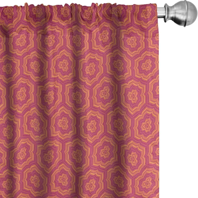 ABAKUHAUS Blume Gordijnen – 2x75x245 cm – microvezel, meerkleurig Mehrfarbig