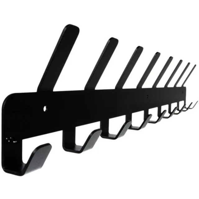 Ruhhy Wandkapstok 17 haken - 48 cm - Inclusief bevestigingsmateriaal - Kapstokken - RVS - Muur / Wand Kapstok - Hangende Design Muurkapstok - Handdoekrek - Mat Zwart - Metaal