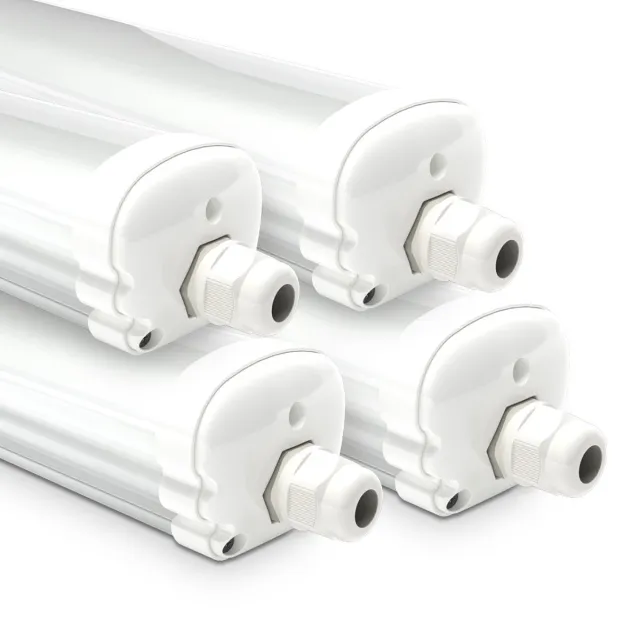 HOFTRONIC S Series - 4 Pack LED TL armaturen 120cm - IP65 waterdicht - 6500K Daglicht wit licht - 36W 4800 Lumen - Koppelbaar - Tri-Proof plafondverlichting