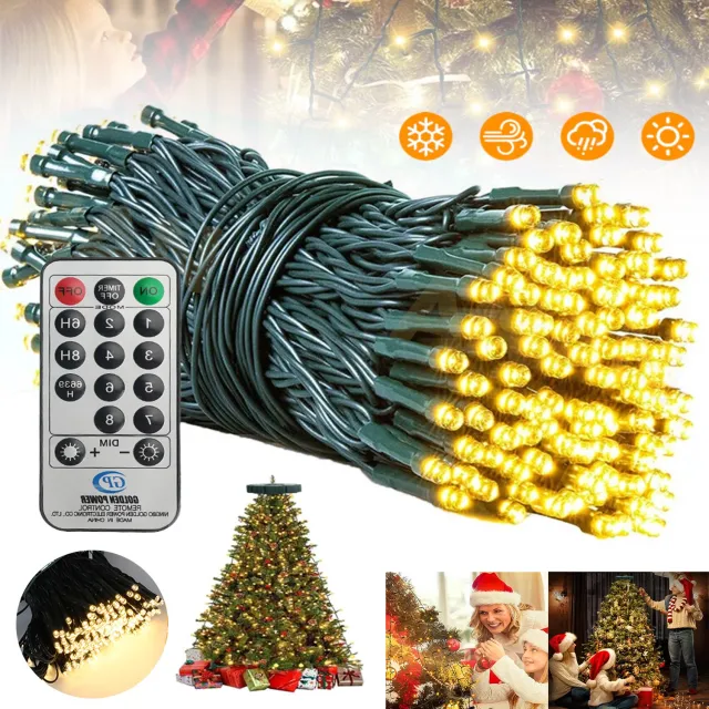 RUPINUS Kerstboomverlichting, Feeën Lampjes, Waterdicht Met Afstandsbediening en Timer, 8 Standen Voor Decoratie Van Kerstbomen, Zowel Binnen Als Buiten