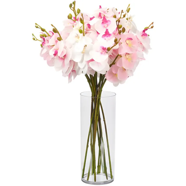 Giftdecor Bloemenvaas - helder acrylglas - D12 x H30 cm - cilinder - boeketvaas - 3,4 liter Transparant