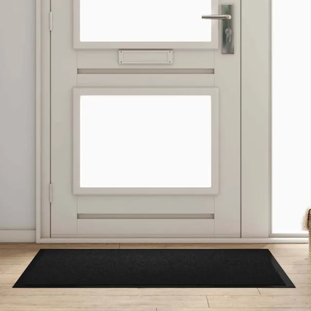 vidaXL Deurmat Zwart 80 x 120 x 1.2 cm Teddy Stof
