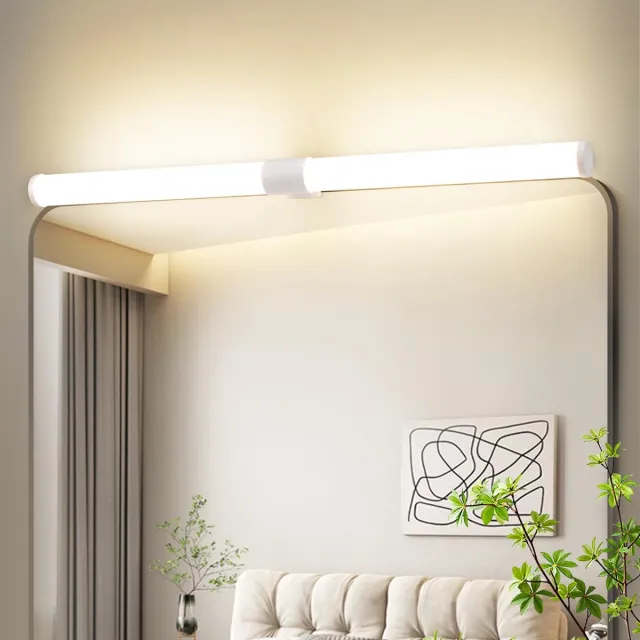 Glitzerlife Wandspots - Wandlamp voor badkamer - IP44 waterdicht - 8W 4000K neutraal wit - Polycarbonaat materiaal - Modern design - Ø40cm - Wit Wit-60cm