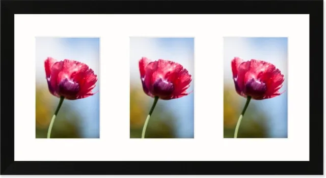 SecaDesign Anima Drieluik Fotolijst - Fotomaat 10x15 cm - Zwart