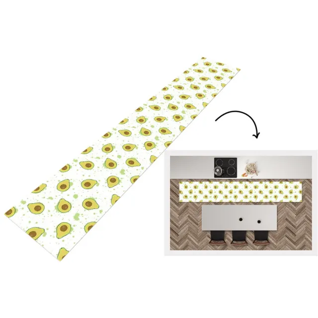 KitchenYeah Keukenloper - Keukenmat - Avocado - Patronen - Groen - Keuken vloerkleed Multicolor