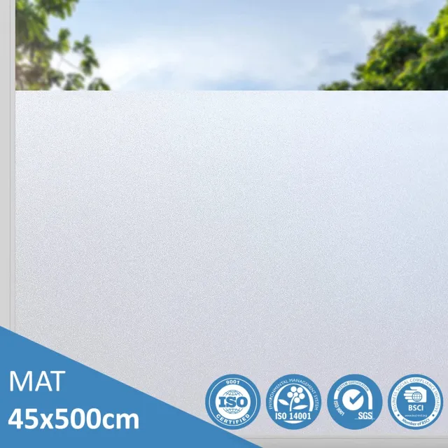 BODESSA ™ Raamfolie Matglas 45 cm x 500 cm - Statisch - Anti Inkijk - Privacyfolie - HR++ Geschikt - Zonwerend & Isolerend