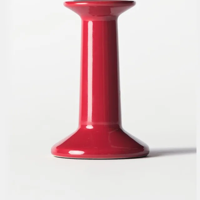 HEMA Kandelaar ⌀7.5x13cm Zwier keramiek rood (rood)