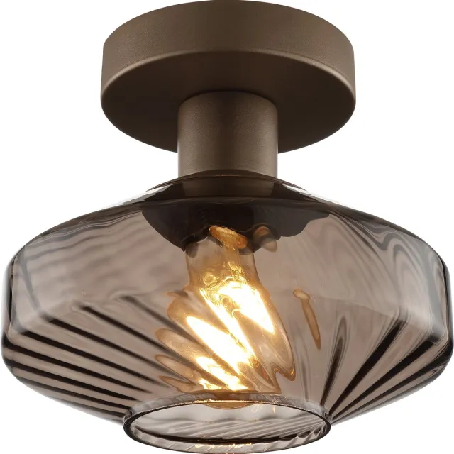 Brilliant Lyn - Plafondlamp - 1-lichts - E27 - Koffie