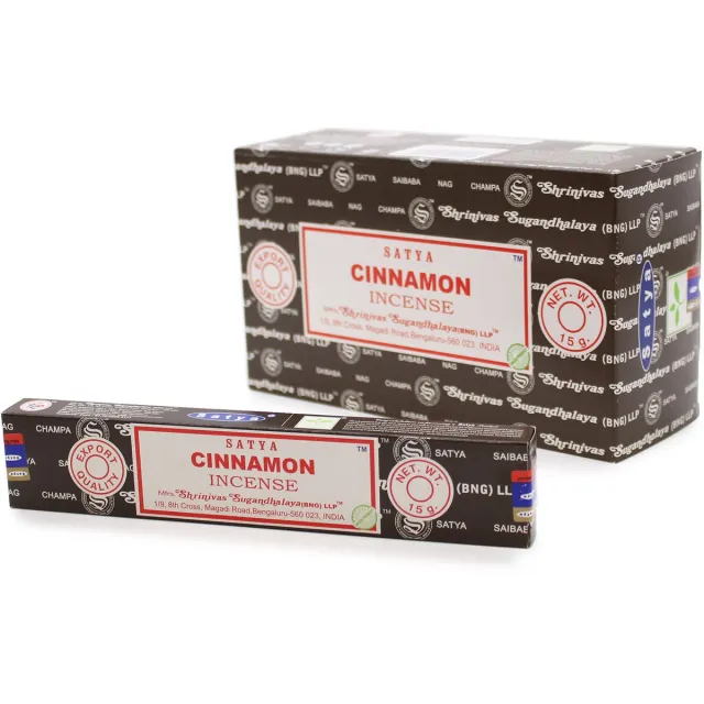 Ancient Wisdom Satya - cinnamon - wierook - kaneel - wierookstokjes - doos 12 stuks van 15 gram
