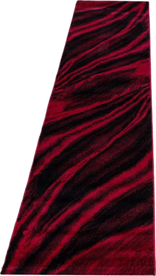 Ayyildiz Miami Vloerkleed – Rood – Laagpolig met Golvend Design – 80x300 cm