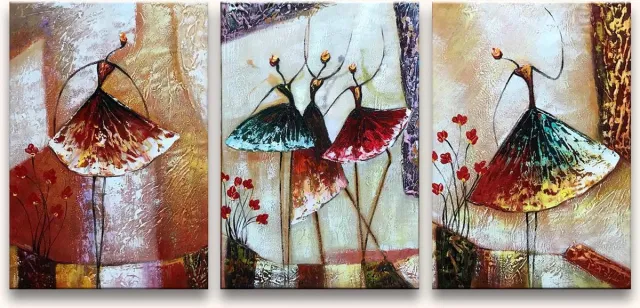 Grootmeesters ® Handgeschilderd schilderij Olieverf op Canvas - Vreugdedans rood
