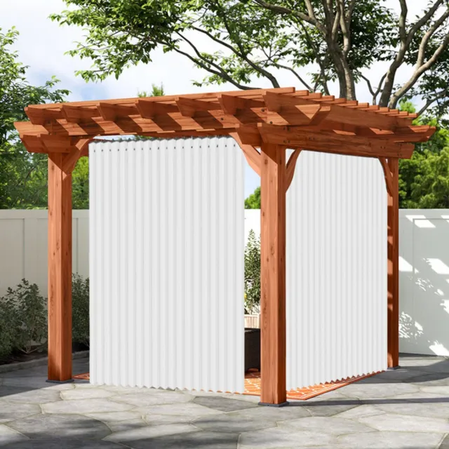 Qelus Buitengordijnen - Verduisterende Gordijnen - Blackout Curtains met Metalen Haken - Outdoor Gordijnen Voor Patio en Pergola - B 254 x H241cm - Wit - 1 stuks