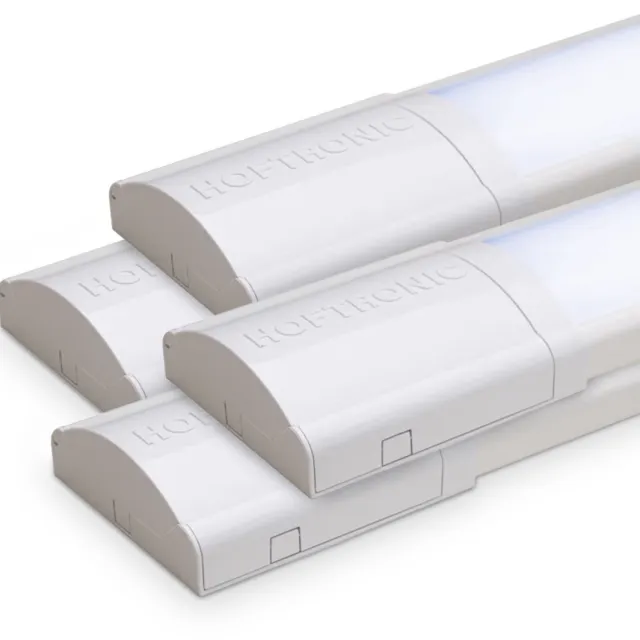 HOFTRONIC Set van 4 LED Batten 120cm – 40W 5600lm – 6500K daglicht wit – Koppelbaar – Flikkervrij – IP20