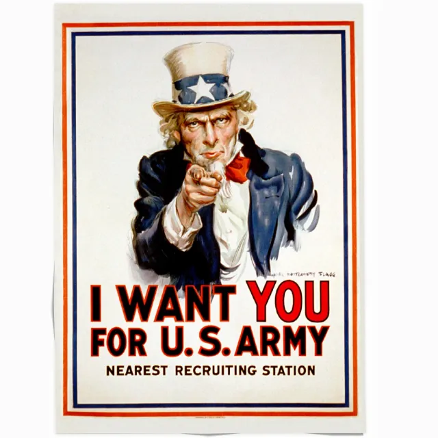Lanzfeld (museumwebshop.com) Lanzfeld I Want You - Poster Schilderij 50x70 cm - Uncle Sam WOII Vintage Propaganda - Koker Uncle Sam - World War 2