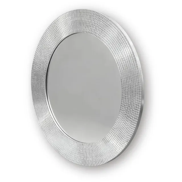Housevitamin Disco Wandspiegel – Zilver – Ø40 cm – Spiegel met Discosteentjes – Ronde Wandspiegel – Design Spiegel – Glamour Wanddecoratie Zilveren