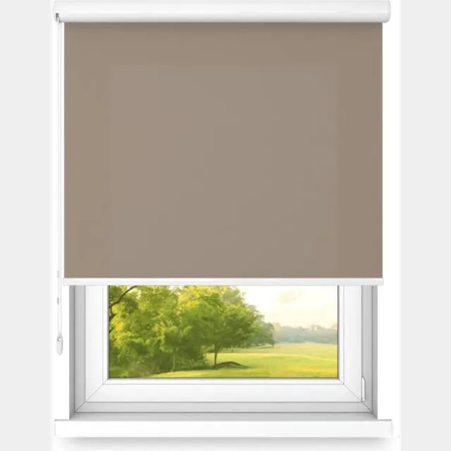 Fart Produkt time4blinds Vrijhangend Rolgordijn in Aluminium Cassette – Keukenzonwering voor Ramen – Slaapkamerjaloezieën voor Ramen – Rolluiken voor Ramen voor Binnen – 1700x1400mm – Bruin – Linkszijdig Brown - Links