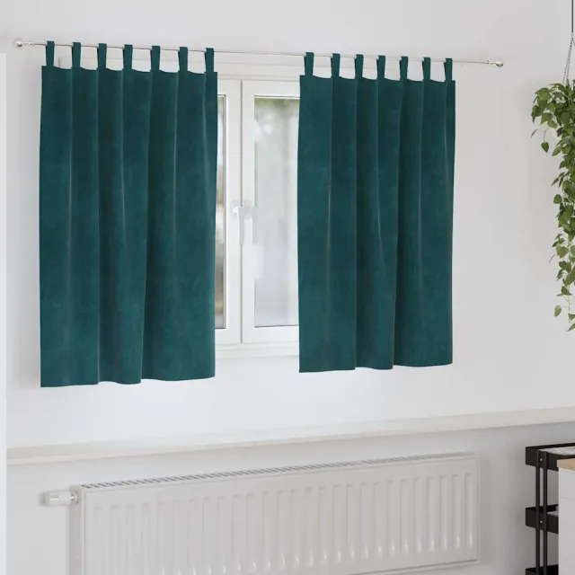 vidaXL Gordijnen 2 st Donkergroen 140 x 140 cm fluweel groen