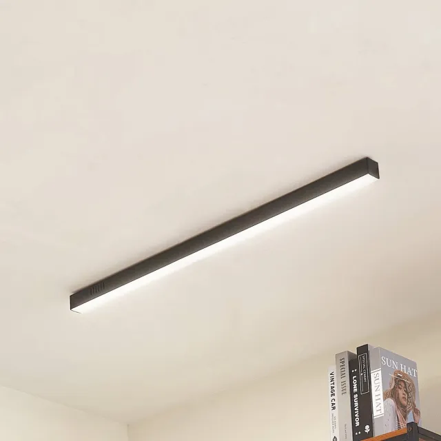 Lucande LED plafondlamp- met dimmer - CCT - 1licht - Aluminium, polycarbonaat - H: 4 cm - zwart, wit - Inclusief lichtbron