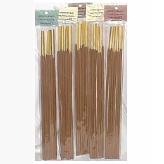 Auroshikha Wierookstokjes extra lang (longsticks) 'Sandelwood', tuinwierook, Auroshikha, 6 stuks in verpakking bruin