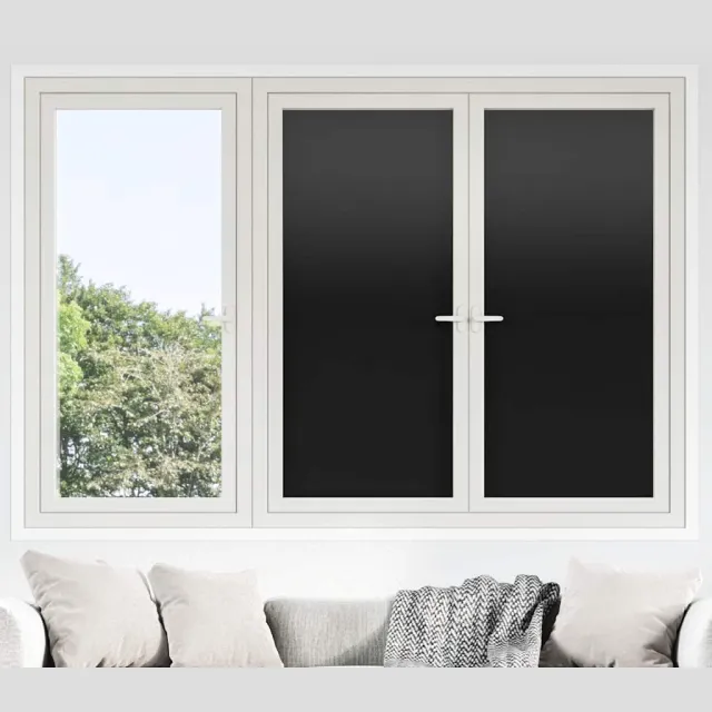 vidaXL Raamfolies 3 st statisch mat PVC zwart