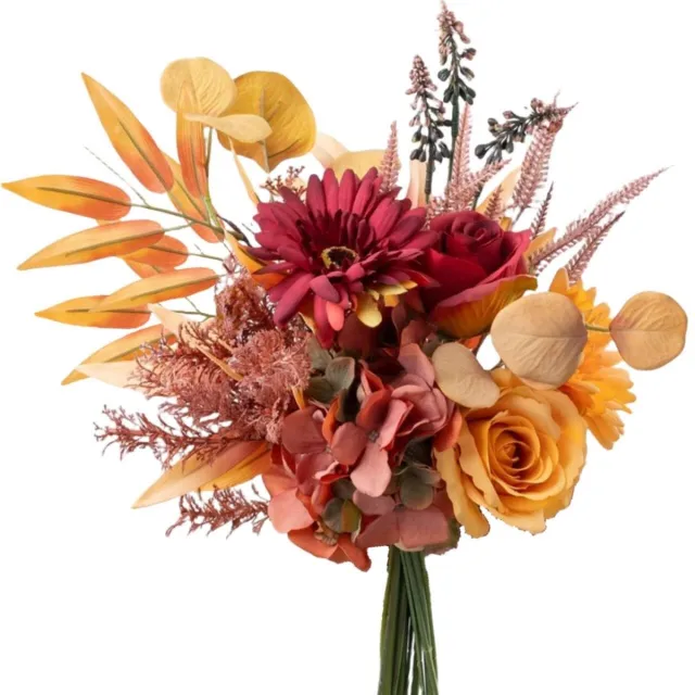 Famanu Kunstbloemen en kunstplanten, decoratieve hortensia's van zijde, bloemarrangementen voor thuis, bruiloften, tuin, keuken en festivals Zwart