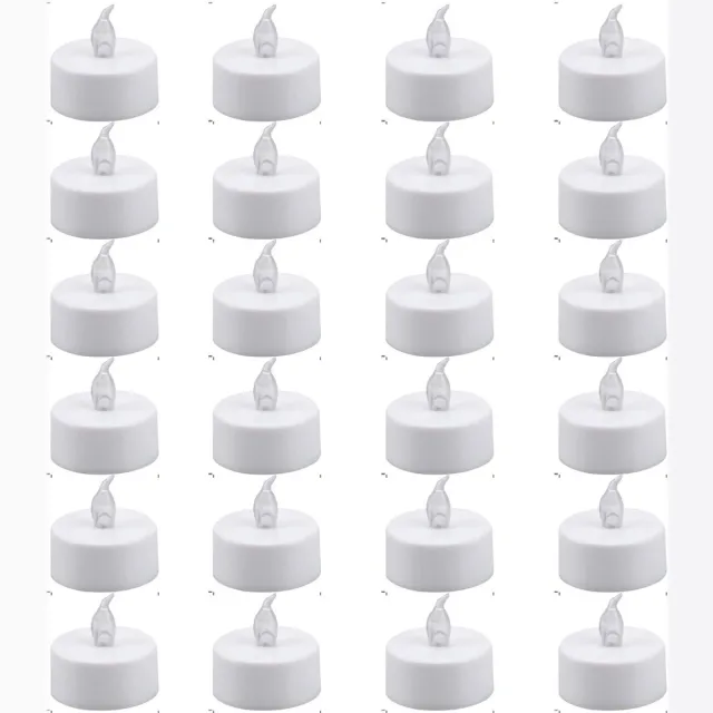 Excitat LED-theelichtjes - Vlamloze realistische elektrische kaarsen - Warm wit licht - Geweldig voor bruiloften, feesten, feestdagen, woonaccessoires - 24 stuks - Wit