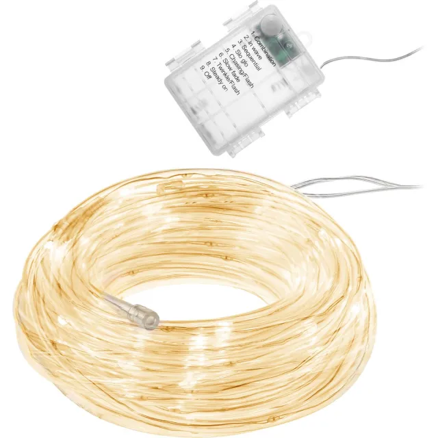 springos Kerstverlichting - Lichtslang - 5 m - Batterij - 50 LED - Warm Wit
