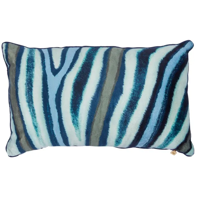 KAAT Amsterdam Wild Stripes Sierkussen - 30x50 cm - Blauw Groen