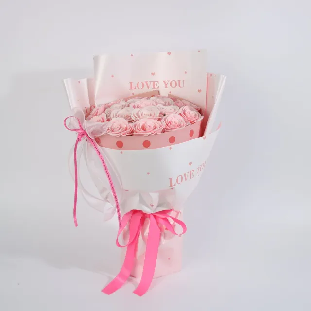 La Roselle Amsterdam Luxe Rozenboeket – Lichtroze Kunstrozen in Geschenkverpakking – Origineel Kerstcadeau voor Haar