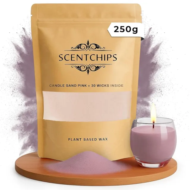 Scentchips Kaarsenzand - Zand voor Kaarsen - Kaarsen Decoratie - Kaarsen Vulling - Kaarsen Accessoires 250 gram roze