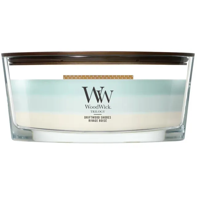 WoodWick Hearthwick - Trilogy Driftwood Shores - Ellipse Geurkaars - 50 branduren Meerkleurig