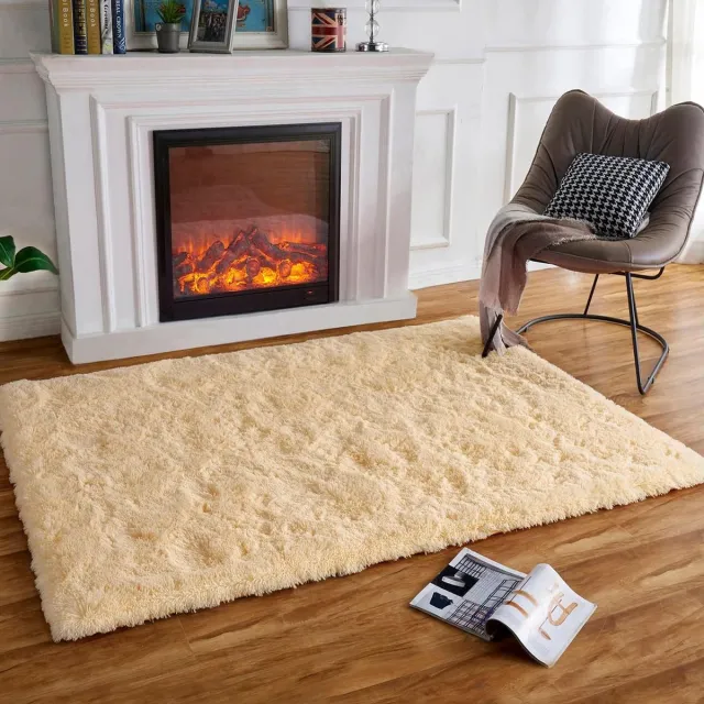 Ibenzoa Zachte Beige Vloerkleden – Hoogpolig en Antislip voor Diverse Kamers