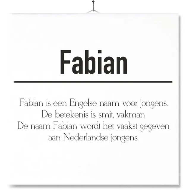 MC Living Tegel Met Opdruk | Betekenis | Kado | Cadeau | Met Naam - Fabian Multi-Color