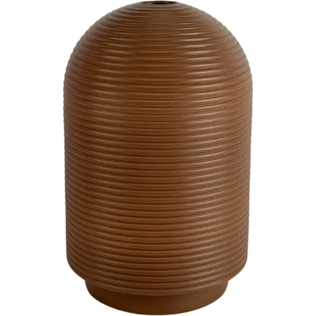 XLBoom Nova Tall Mocha - Hoge keramische ribbelvaas (Ø 26 cm) - Verkrijgbaar in Cream & Mocha - Moderne sculpturale vaas geïnspireerd op coil pottery