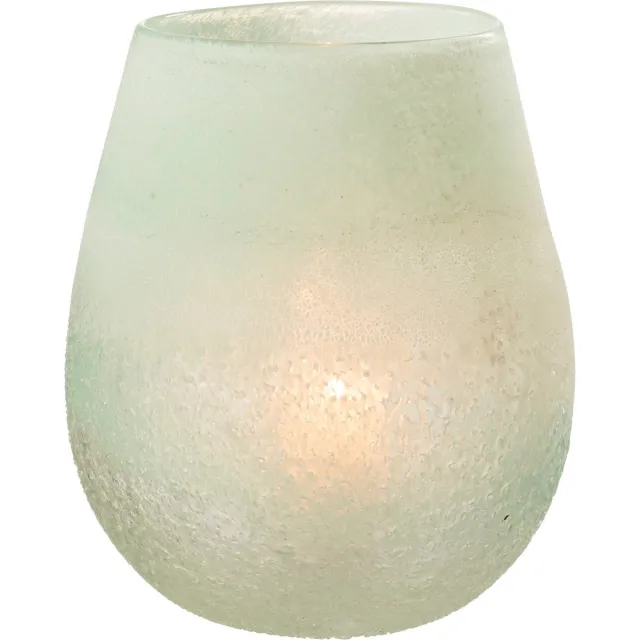 J-Line windlicht Scavo - glas - aqua - large Blauw