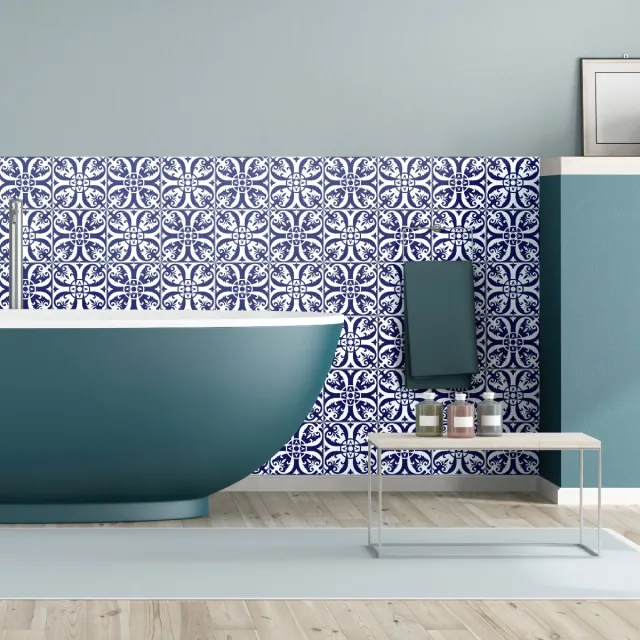 Ambiance Sticker Zelfklevende tegelmuurstickers voor keuken en badkamer - 60 Marta Azulejos tegelstickers - 60 stickers 10x10cm Multi color
