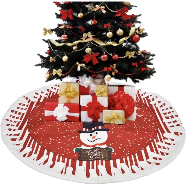 Kerstboom Rok - Binnenhuis decoratie - kerst decoratie - Sneeuwpop vloerkleed - Without lemons - Rond kerstkleed - onder kerstboom - 80cm