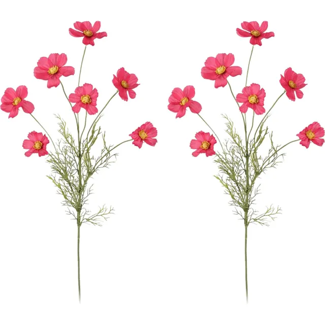Viv! Home Luxuries Cosmos - kunstbloem - 2 stuks - fuchsia roze - 77cm