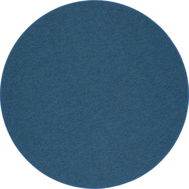 Snapstyle Vloerkleed Bentzon Natuur Platweave Rond Blauw
