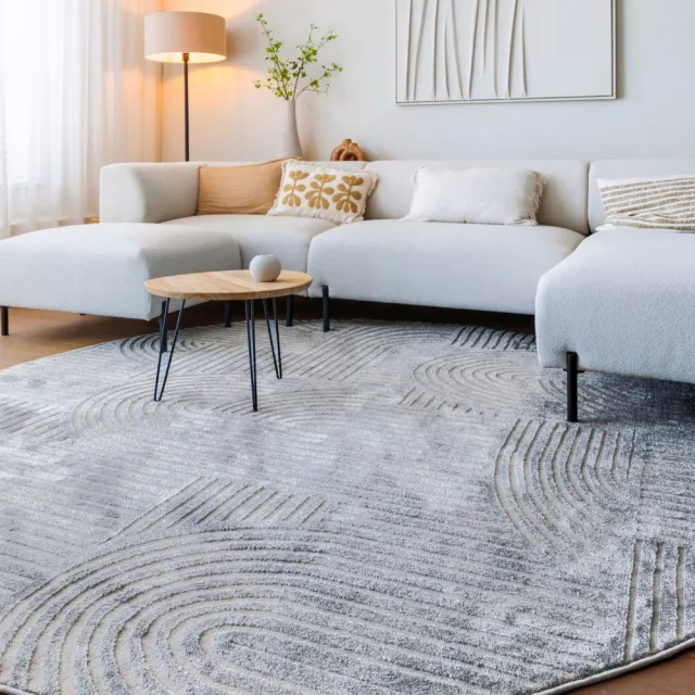 Nordic Weavers Scandinavisch vloerkleed rond - Contour Bend grijs 100