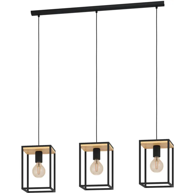 EGLO Libertad Hanglamp - E27 - 88 cm - Zwart|Bruin Zwart;Bruin;