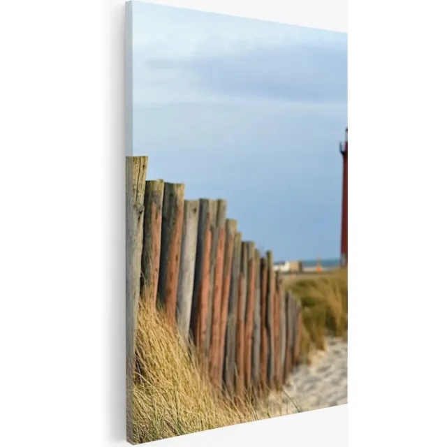 Saammp Canvas Schilderij - Zee met zonsondergang - strand - 40x50 - Foto op canvas - Wanddecoratie - muurdecoratie Woonkamer - Slaapkamer decoratie - Canvas Print Multicolor