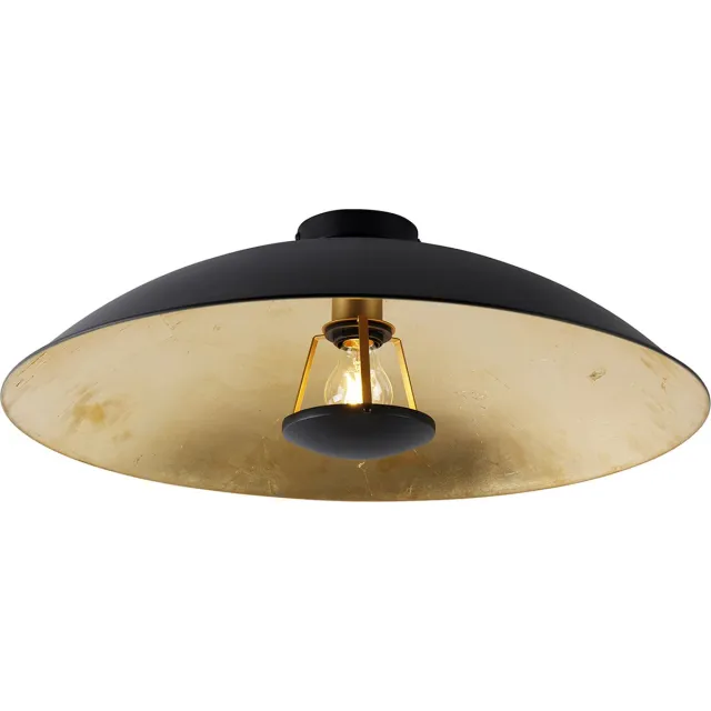 QAZQA emilienne - Moderne Dimbare LED Smart Plafondlamp incl. wifi met Dimmer - 1 lichts - Ø 60 cm - Zwart Goud - Woonkamer | Slaapkamer | Keuken Zwart Goud Smart LED