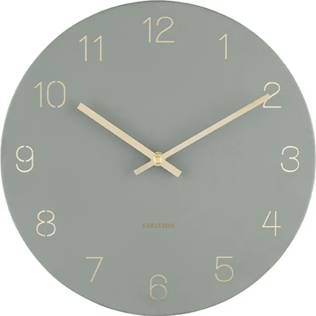 Karlsson Wandklok Charm - Gegraveerde cijfers Jungle Groen - Small - Ø30cm - Wandklok Scandinavisch