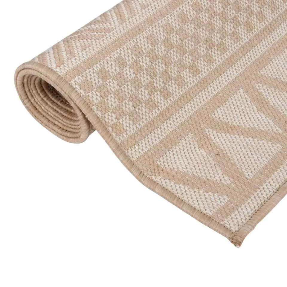 vidaXL Buitenkleed met patroon platgeweven 160x230 cm bruin, foto 3