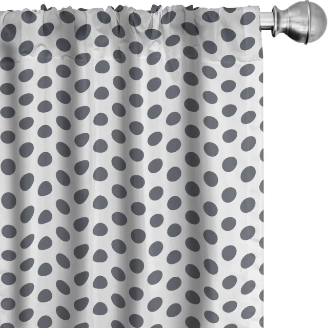 ABAKUHAUS Retro gordijnen – microvezel – halfschaduw 2x75x245 cm – Antraciet/Wit Charcoal Grijs Wit
