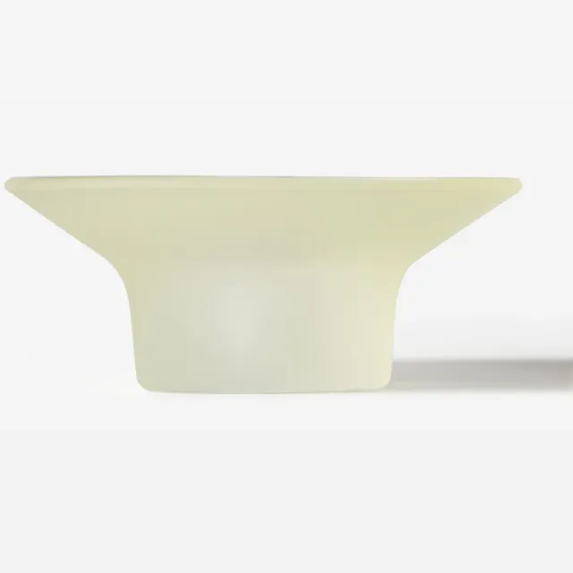 HEMA Kandelaar ⌀11x5cm Zwier glas geel (geel)