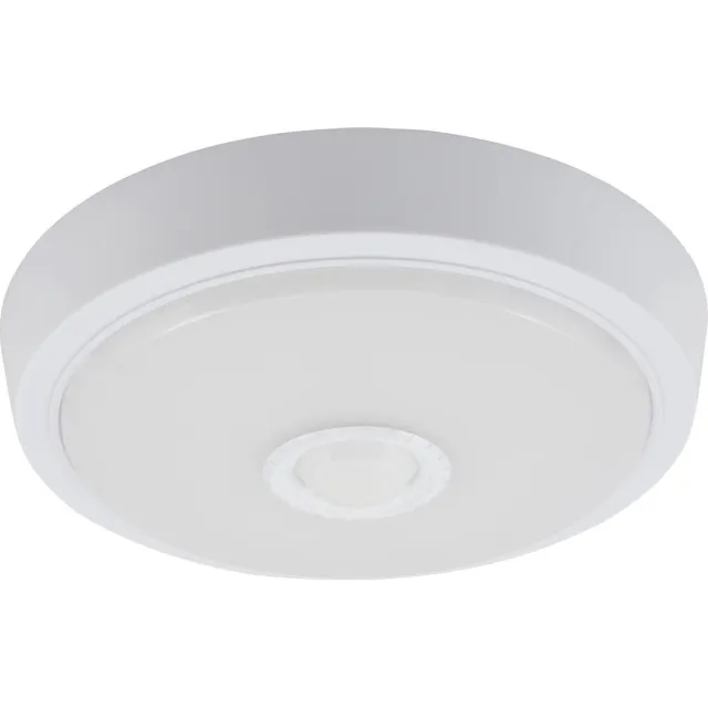 MC-Shine LEIR-21 LED wandLamp en plafondlamp met bewegingssensor - 360° - Plafonniere Ø21cm - 3000K - 800lm - Wit Wit - 3000K