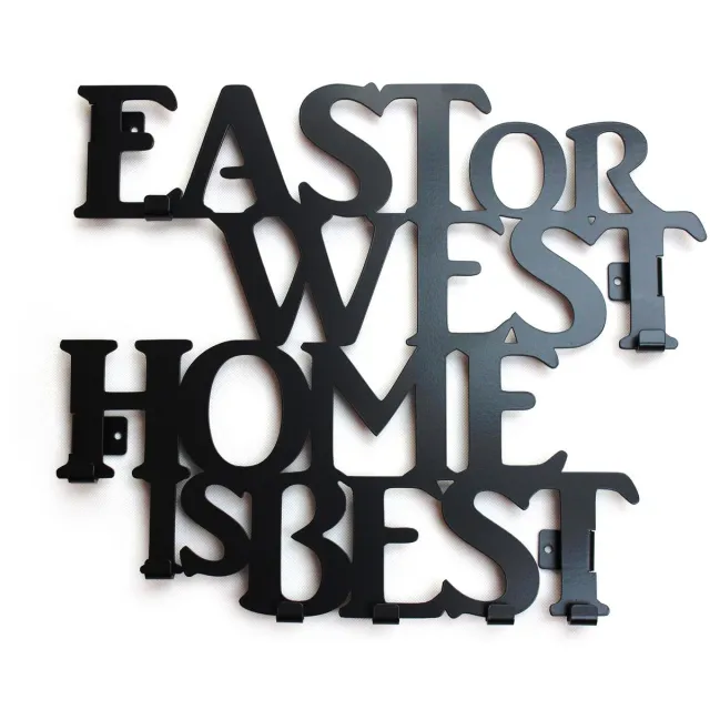 Decorizzly® Decorizzly East or West - Wandkapstok - Stalen Constructie - Kwadratische Vorm zwart